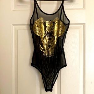 Sheer Black Body Suit NWT